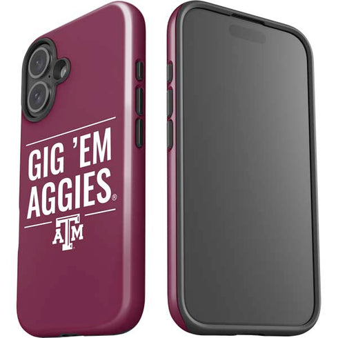 Texas A&M University Gig Em Aggies iPhone 16 Plus Impact Case